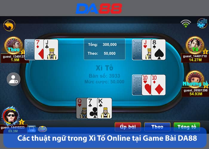 Các thuật ngữ trong Xì Tố Online tại Game Bài DA88